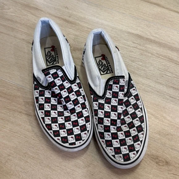 Vans Hello Kitty Checkered Slip-On Shoes - Picture 1 of 16
